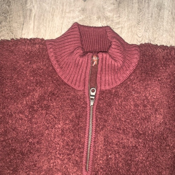 Barefoot Dreams CozyChic Shearling Sweater Size Large Honey Brown Red - Picture 3 of 4